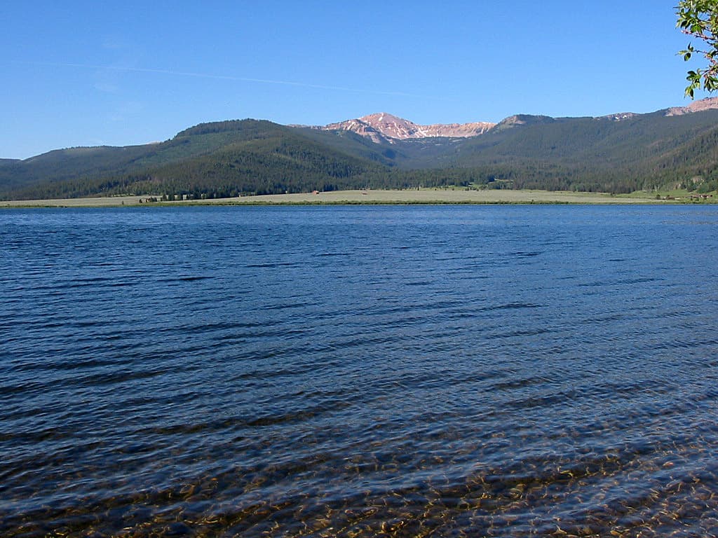 Hebgen Lake shoreline and mountains